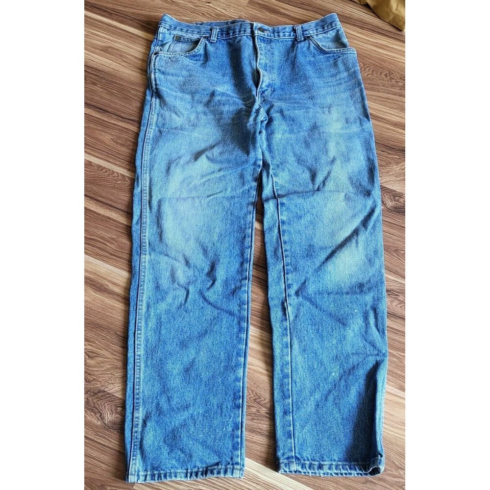 Vintage 80s Mom Jeans Calvin Klein 35x30 High Waisted Med Wash 38 USA Denim - Picture 12 of 16